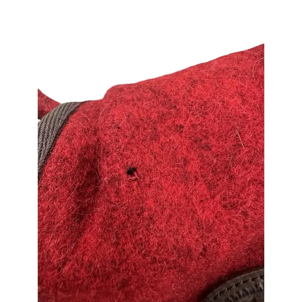 Frost River Red Wool Felt Leather Drawstring Backpack Made in USA Duluth MN